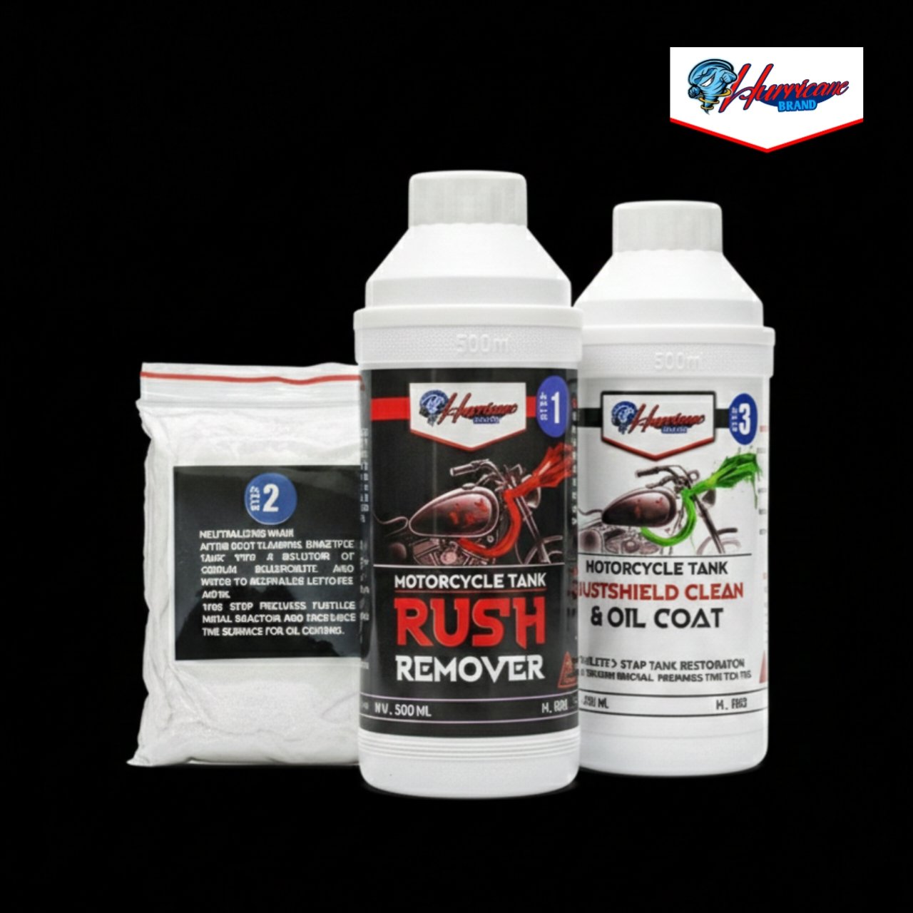 Hurricane Motorcycle Tank Rust Remover & Protection Kit